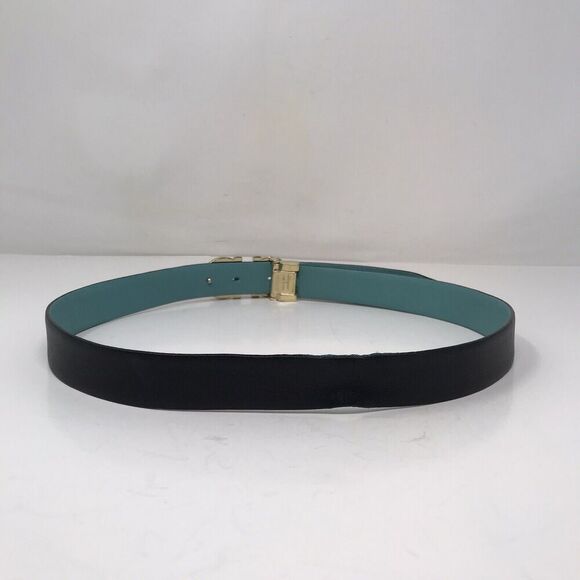 Salvatore Ferragamo Gancini Women’s Reversible Leather Belt One Size Black Teal main image 4